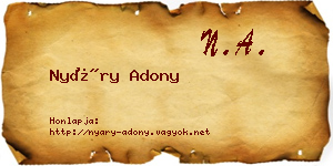 Nyáry Adony névjegykártya